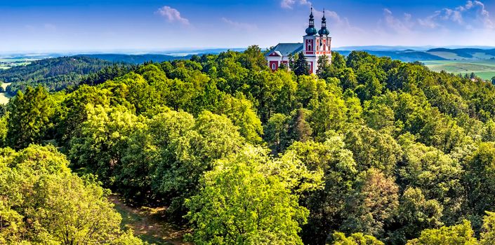 Summer panoramic view from the tower Cvilin/Czech Republic/