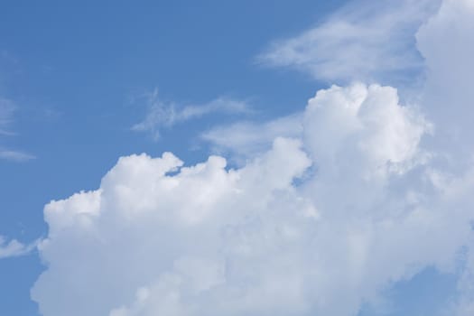 Beautiful blue sky with white cloud background