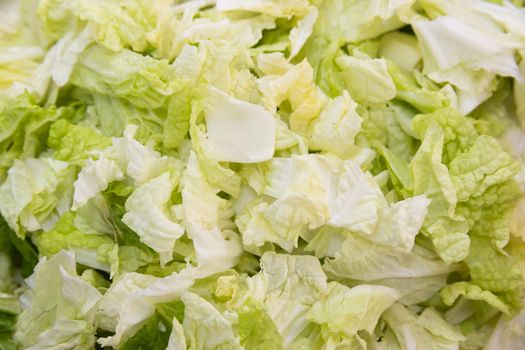 Chinese napa cabbage cut into pieces ready for cook, vegetable background, healthy food