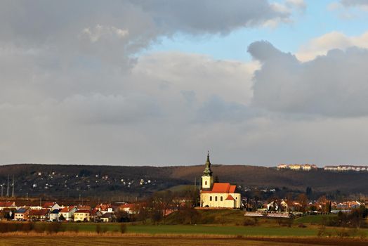 Nice ancient church. Troubsko - South Moravia - Czech Republic. Church of the Assumption.