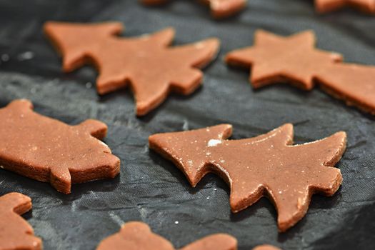Baking home made Christmas cookies. Classical Czech tradition. Concept for the winter season, food and Christmas holidays.