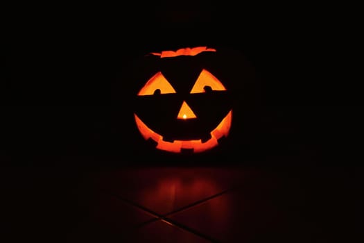 Halloween pumpkin lantern with black background