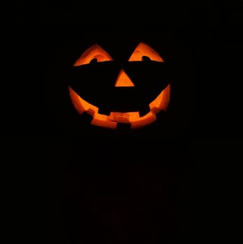 Halloween pumpkin lantern with black background