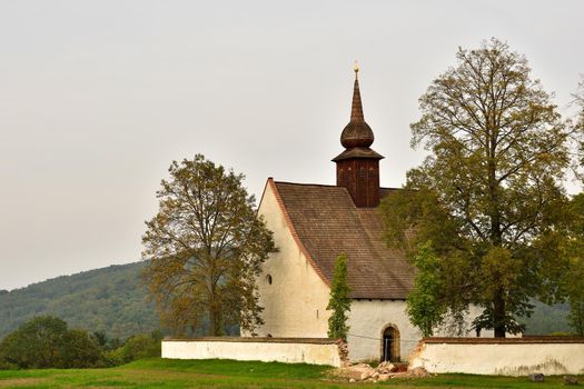 Landscape with a beautiful chapel near castle Veveri. Czech Republic city of Brno. The Chapel of the Mother of God.