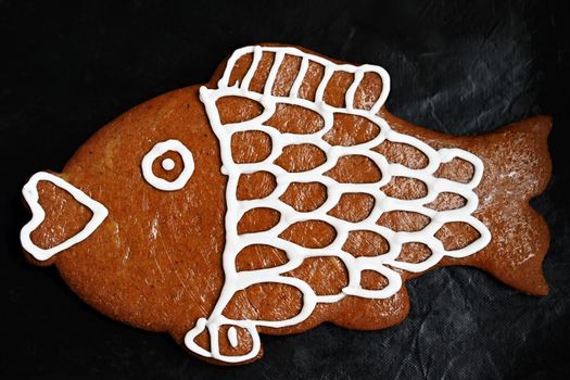 Christmas homemade gingerbread cookies. Festive concept with baking on Christmas time.