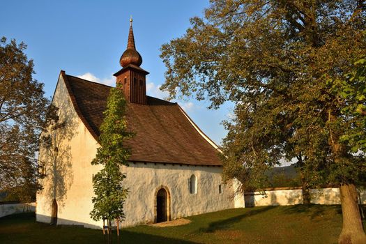 Landscape with a beautiful chapel near castle Veveri. Czech Republic city of Brno. The Chapel of the Mother of God.