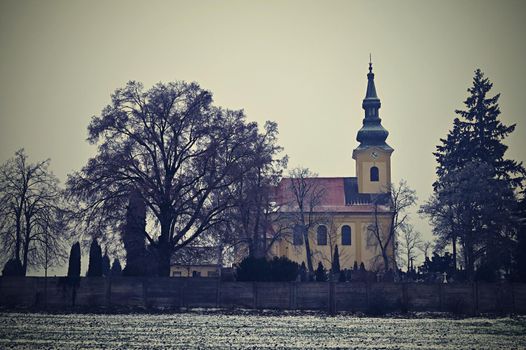 Nice ancient church. Troubsko - South Moravia - Czech Republic. Church of the Assumption.