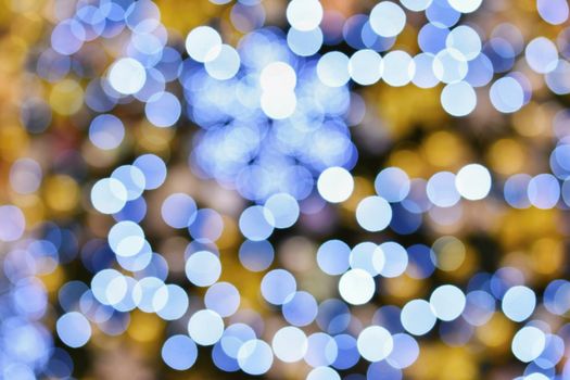 Christmas lights. Abstract colorful background with Christmas decoration. Bokeh - defocused. 