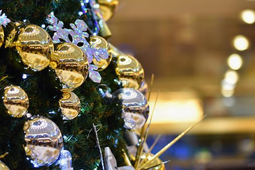 Christmas decoration. Abstract colorful background with Christmas tree.