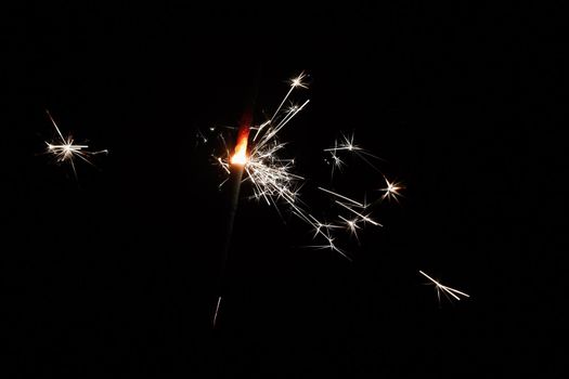 Beautiful abstract shot of sparklers on black background.