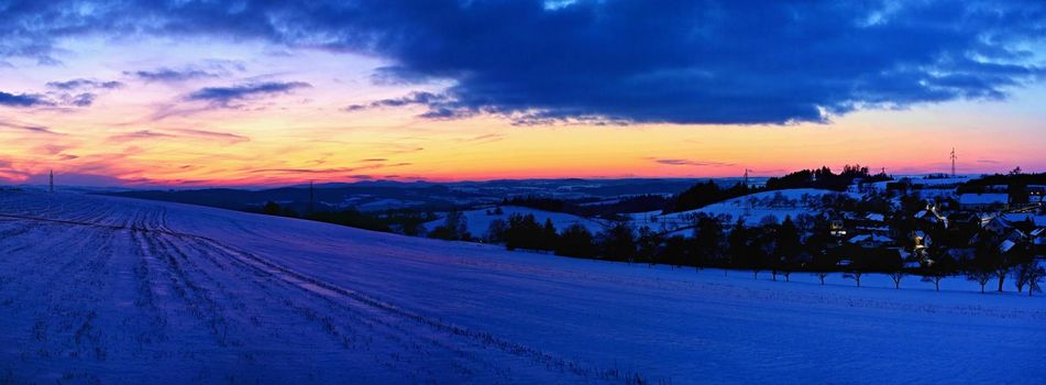 Beautiful winter landscape. Highland - Czech Republic.