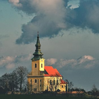 Nice ancient church. Troubsko - South Moravia - Czech Republic. Church of the Assumption.