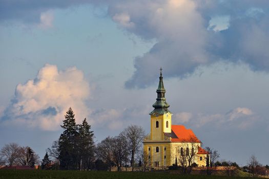 Nice ancient church. Troubsko - South Moravia - Czech Republic. Church of the Assumption.