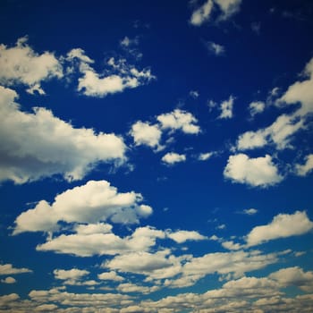 Beautiful natural background with blue sky and clouds. Environment concept.