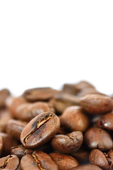 Coffee beans isolated on white clean background.