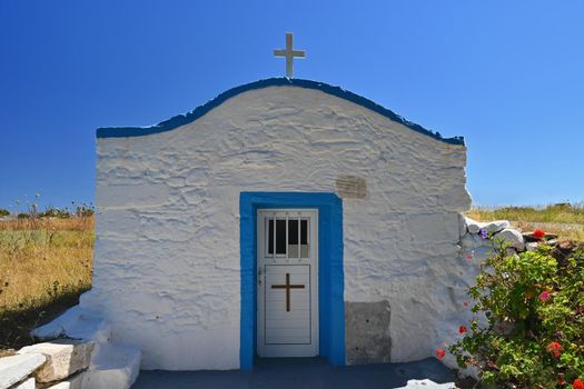 Traditional beautiful small chapel Greek style. Kos Island-Greece.