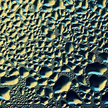 Colorful abstract background. Beautiful macro shot of water drops on a window.