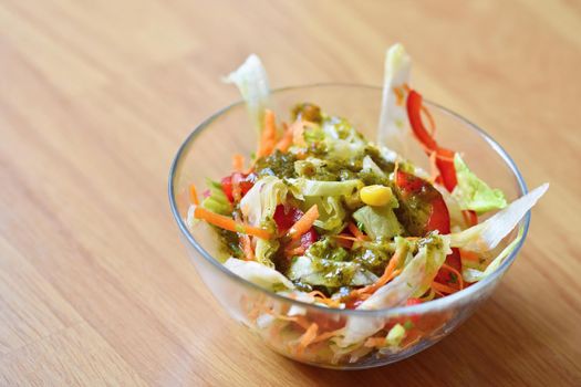 Vegetable salad in a bowl. Healthy fresh food for the modern lifestyle.