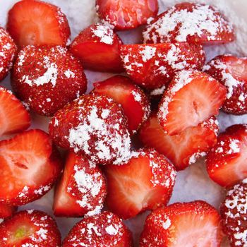 Beautiful fresh strawberries isolated on a clean white background