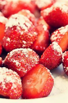 Beautiful fresh strawberries isolated on a clean white background