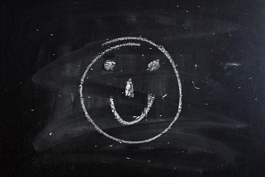 Smile sign (smiley) on a blackboard