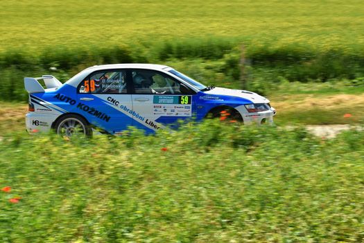 Hustopece, Czech Republic June 18, 2016. Rally car. Race.