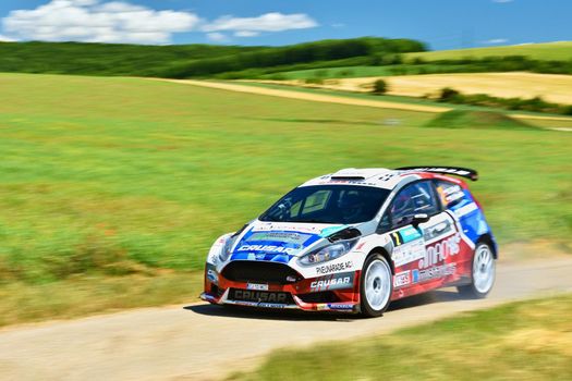Hustopece, Czech Republic June 18, 2016. Rally car. Race.