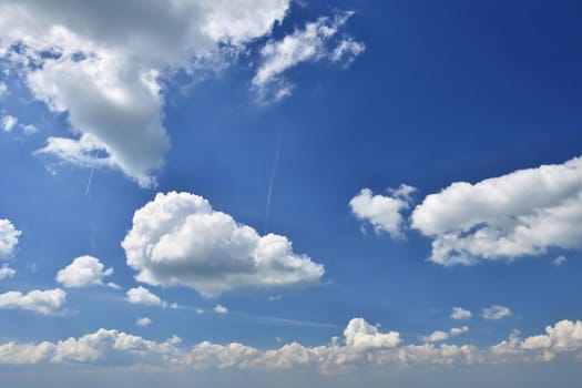Sky with clouds. Beautiful blue natural background.