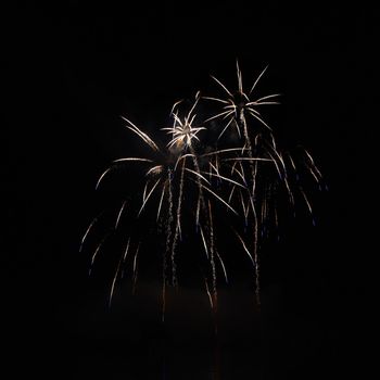 Beautiful colorful fireworks on water. Brno dam.
International Fireworks Competition Ignis Brunensis. Brno - Czech Republic - Europe.