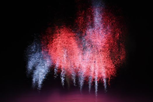 Beautiful colorful fireworks on water. Brno dam.
International Fireworks Competition Ignis Brunensis. Brno - Czech Republic - Europe.