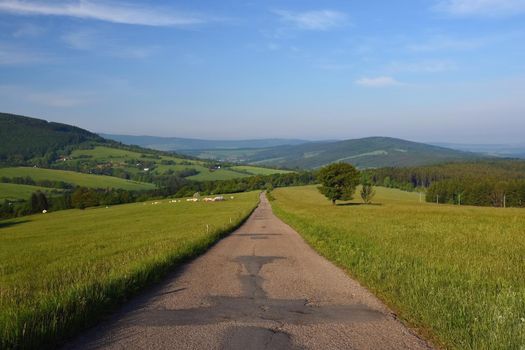 Beautiful landscape in the mountains in summer. Czech Republic - the White Carpathians - Europe. Summertime.
