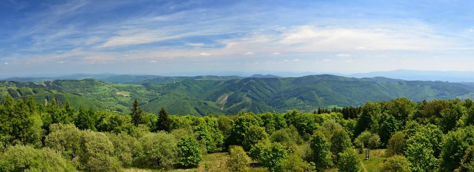 Beautiful landscape in the mountains in summer. Czech Republic - the White Carpathians - Europe. Summertime.