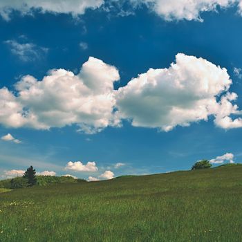 Beautiful landscape in the mountains in summer. Czech Republic - the White Carpathians - Europe.