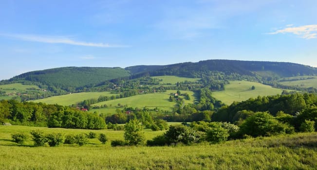 Beautiful landscape in the mountains in summer. Czech Republic - the White Carpathians - Europe.