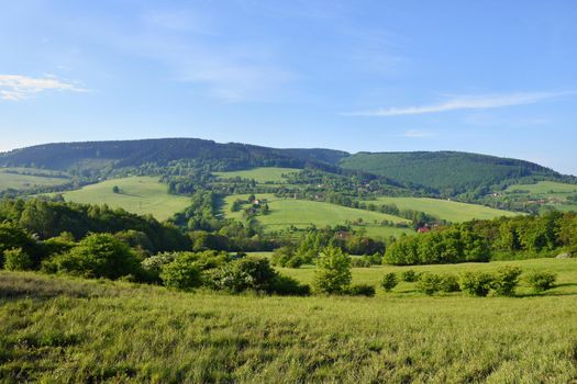 Beautiful landscape in the mountains in summer. Czech Republic - the White Carpathians - Europe.