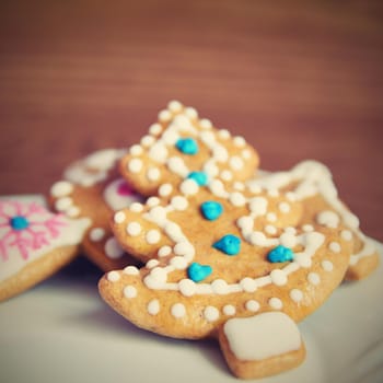 Christmas sweets. Traditional homemade handmade Czech sweets. Gingerbreads