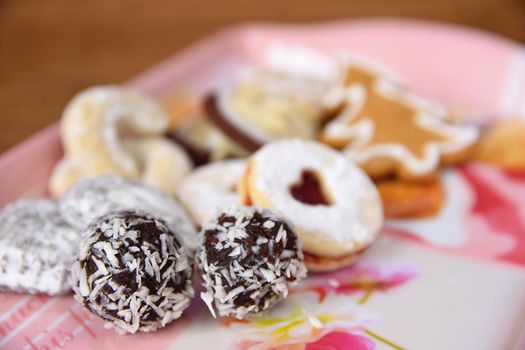Christmas sweets. Traditional homemade handmade Czech sweets.