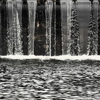 Weir - sluice on the river