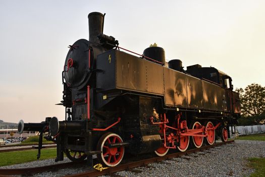 Beautiful old steam train - a locomotive. Austria-Europe.