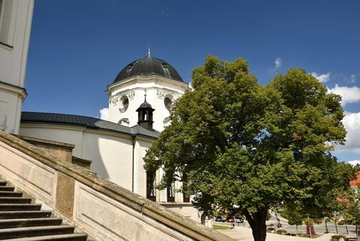 Church - monastery. Krtiny - Czech Republic. Virgin Mary - Baroque monument.