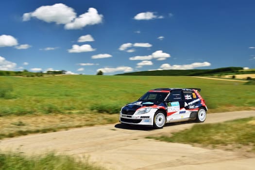 Hustopece, Czech Republic June 18, 2016. Rally car.