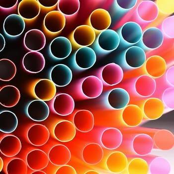 Straws. Macro abstract image with beautiful multi-colored background.