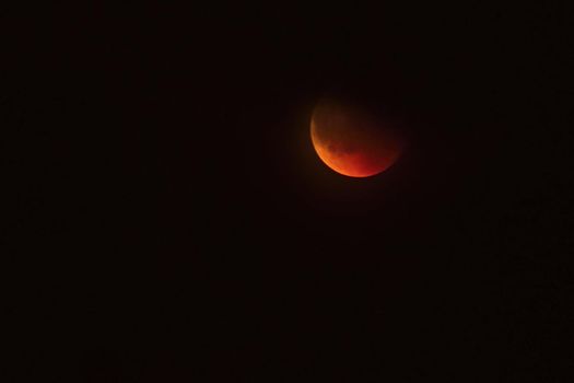 Eclipse of the moon. Photo of the night sky during the eclipse of the month July 27, 2018