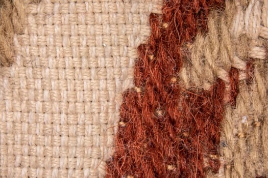 Fibers woven into a colorful fabric