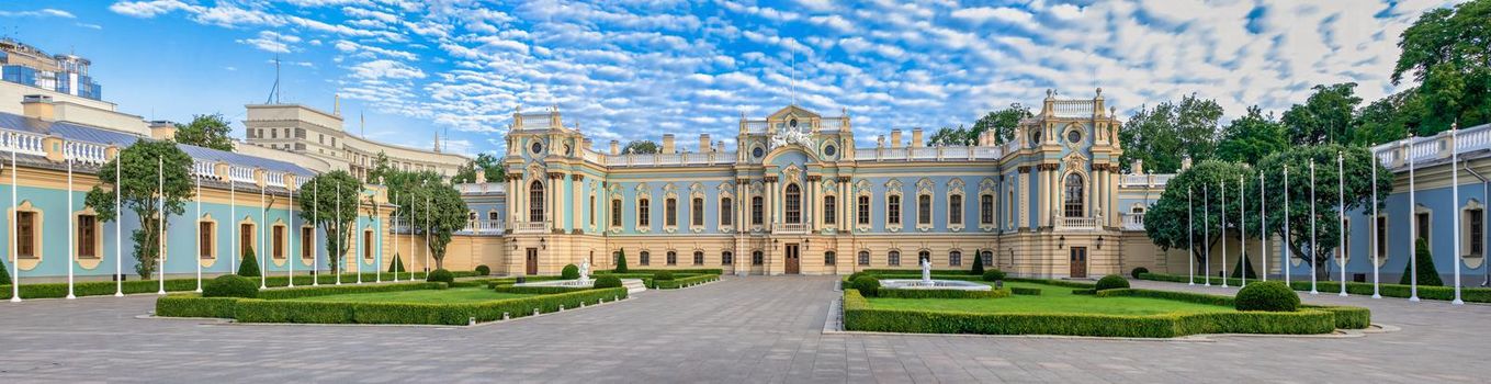 Kyiv, Ukraine 07.11.2020. Mariinsky palace near the Supreme Council of Ukraine in Kyiv, Ukraine, on a sunny summer morning