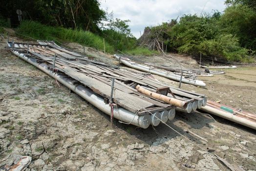 Drought lake and land in Guantian, Tainan, Taiwan named The Lake of Dreams Water shortage concept.