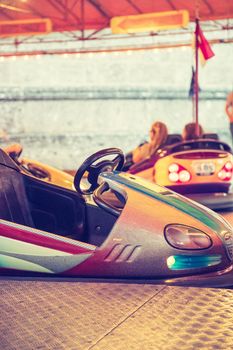 Colorful electric bumper car in autodrom, Oktoberfest