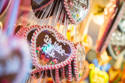 Ginger bread heart with “Ich liebe dich” lettering