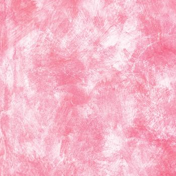 Pink wall background. Hand drawn painting. Painting on wall. Pink color texture. Fragment of artwork. Brushstrokes of paint. Modern art. Contemporary art.