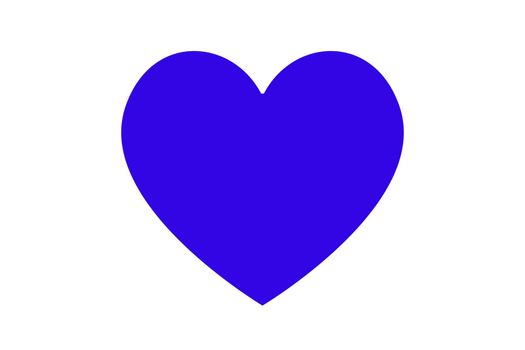 Blue heart illustration over white. Love symbol icon. Valentine's Day. Wedding.